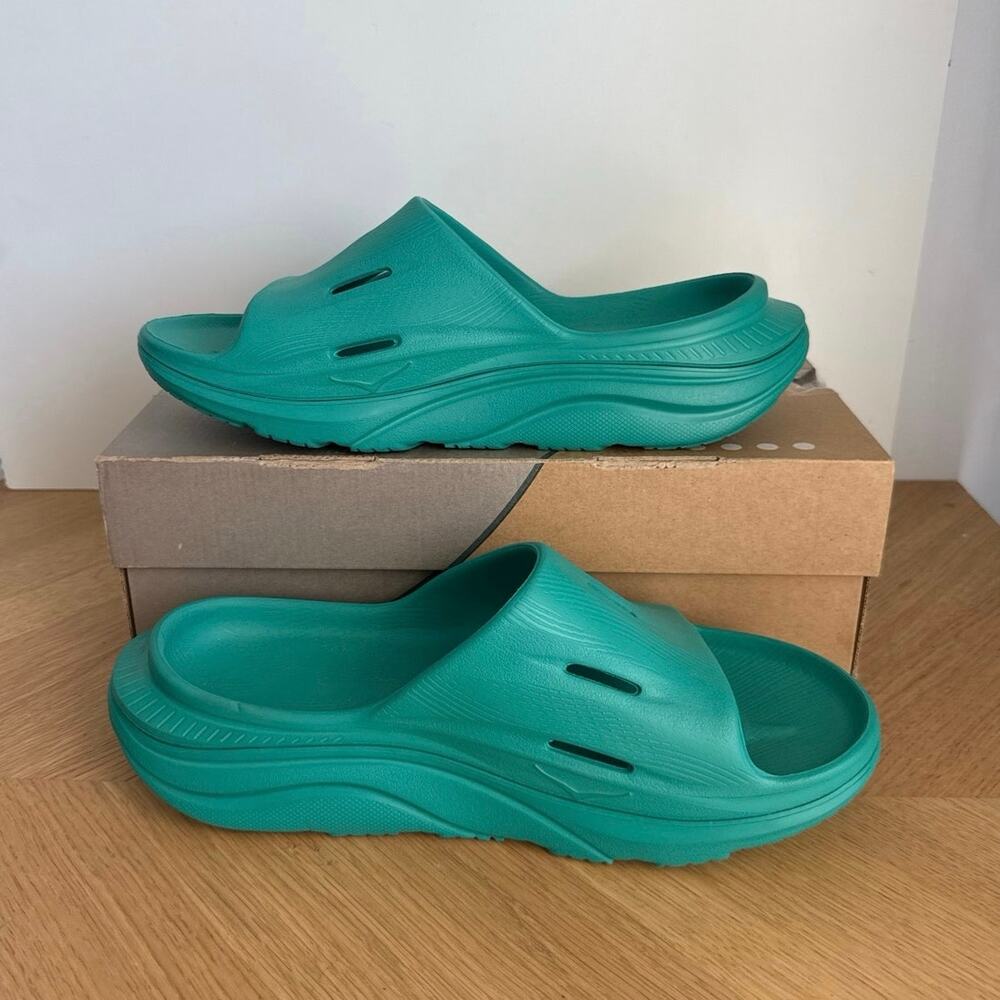 HOKA ONE ONE Ora ‘Green’ Recovery Slip On Sandals Unisex - SZ M 9- W 11 - Picture 7 of 9